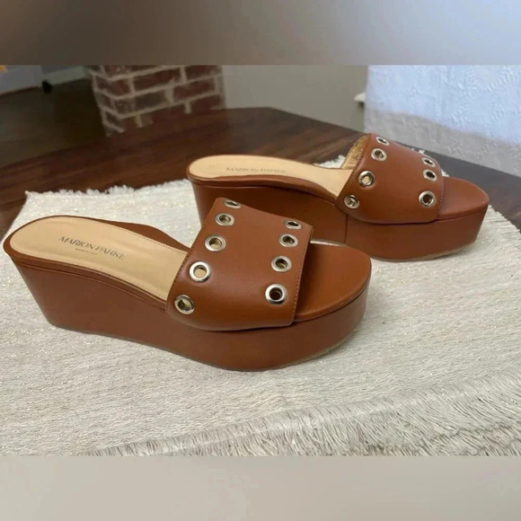 Marion Parke Triple Insole Brown Leather Sandals Size EU 40 US 10 Luxury Classic - Picture 2 of 11